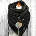 thumbnail image 2 of Women Colorful Dandelion Print Cotton Winter Warm Button Up Scarf, 2 of 3