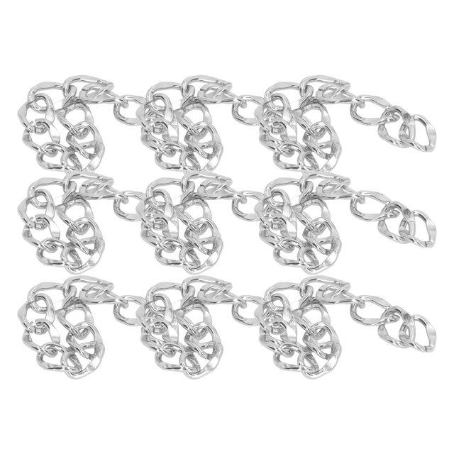 Cadena de cable de eslabones de metal, cadena extensora de collar retorcida brillante de aluminio a prueba de óxido para joyería DIY, 32,8 pies, plata