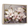 thumbnail image 2 of Designart "White Pink Magnolias Magnolia " Floral Floater Framed Wall Decor, 2 of 7