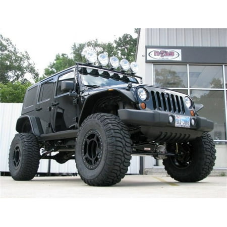 N-Fab by RealTruck Windshield Mount Compatible with 2007-2017 Jeep Wrangler JK 4 And 2 Door - Textured Black - 5 9In Led Light Bars