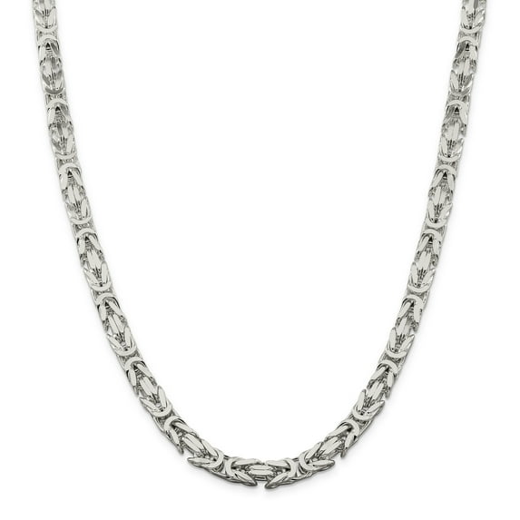 Beautiful Sterling Silver 7.5mm Square Byzantine Chain
