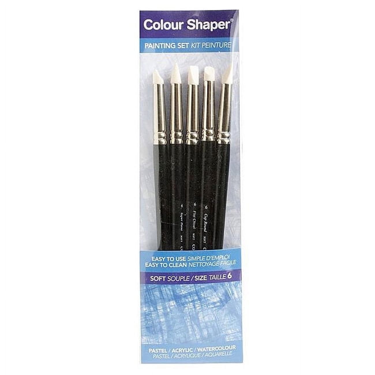 Colour Shaper Painting And Pastel Blending Tools, No. 6, Assorted Soft, Black, Set Of 5