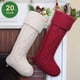 thumbnail image 1 of Medias de Navidad, 2 paquetes de 20 pulgadas de tamaño grande con cable, medias rústicas de Navidad para decoración de temporada de vacaciones familiares, blanco o rojo Adepaton CJWUS-1868, 1 of 7