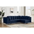 thumbnail image 2 of Maklaine Modern / Contemporary Navy Velvet Modular Sectional, 2 of 10