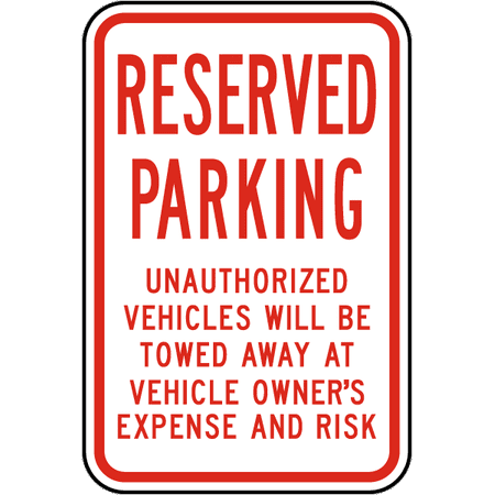 Towed Parking Sign - Traffic Signs - Reserved Parking Violators Towed Sign 12 x 8 Aluminum Sign Street Weather Approved Sign 0.04 Thickness 0.04 Thickness