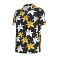 thumbnail image 3 of Daiia Lilies Flowers Pattern Men’s Polo Shirts,Solid Deck Shirt,Classic Fit, Breathable Cotton Polo for Casual and Sport Wear-4X-Large, 3 of 9