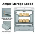 thumbnail image 6 of 30" Bathroom Vanity with Ceramic Sink, Modern Bathroom Storage Cabinet with 2 Doors and 1 Drawer, Freestanding Bathroom Vanities Solid Wood Frame, Green, 6 of 9