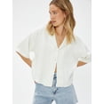 thumbnail image 4 of Button Detail Short Sleeve Viscose Satin Shirt, 4 of 6