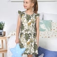 thumbnail image 4 of Balery Vintage Animals Palm Tree Camisón de princesa para niñas, pijama de algodón con mangas abullonadas, suave y bonito.-Small, 4 of 6