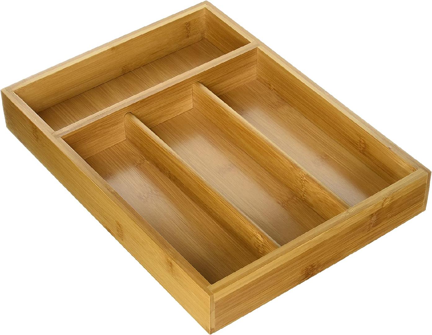 KCH01079 Bamboo Expandable Cutlery Tray, Bamboo Large