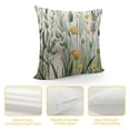 thumbnail image 4 of PRATYUS Spring Summer Floral Pillow Covers Yellow Flowers Green Leaves Butterfly Decorative Pillow Cases Throw Pillows Farmhouse Home Decor For Sofa Couch Cushion Outdoor 24x24in, 4 of 5