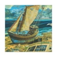 thumbnail image 1 of Fishing Boat Sunset Scene - Canvas, 1 of 10