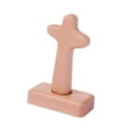 thumbnail image 4 of Estatua de cruz de madera de pie, cruz de mesa de recuerdo religioso para capilla, Pascua, Cabeza redonda, 4 of 9