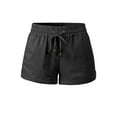 thumbnail image 5 of Made by Olivia Women's Drawstring Elastic Waist Casual Comfy Cotton Linen Beach Shorts, 5 of 6