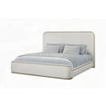 thumbnail image 6 of Toffee & White Sand Upholstered Bed - Modern Design with Rounded Headboard Edges, 6 of 6