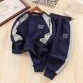 thumbnail image 2 of Toddler Baby Boy Outfits Fall Winter Clothes Casual Outfits Letter Print Long Sleeve Sweatshirts Pants Sets 6 12 18 24 Months 2T 3T 4T Toddler Boys Winter Clothes,Blue,6-7 Years, 2 of 4