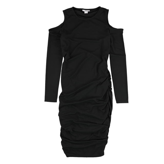 bar III Vestido ajustado con hombros descubiertos para mujer, negro, pequeño