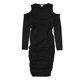 thumbnail image 1 of bar III Vestido ajustado con hombros descubiertos para mujer, negro, pequeño, 1 of 2