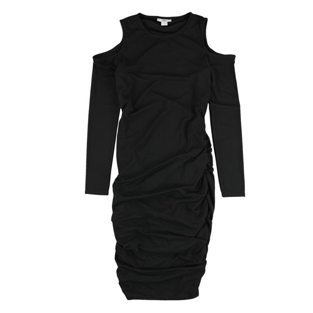 bar III Vestido ajustado con hombros descubiertos para mujer, negro, pequeño