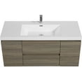 thumbnail image 5 of 48" Floating Wall Mounted Bathroom Vanity Cabinet with Ceramic Sink and Drawers, One-Piece Sink Basin, Grey, 5 of 11