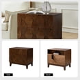 thumbnail image 5 of Tina's Home Modern 2-Drawer Solid Wood End Table with Built-in USB & Power Outlet, Small Space Storage Cabinet for Living Room, Office (Walnut, Set of 2), 5 of 7