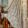 thumbnail image 2 of Vireellx Leaves Curtains for Living Room 84 Inch Length 2 Panels Set Semi Sheer Boho Drapes Green Farmhouse Tassel Rod Pocket Window Curtain Panels Bedroom Rustic Country Botanical Window Treatment, 2 of 7