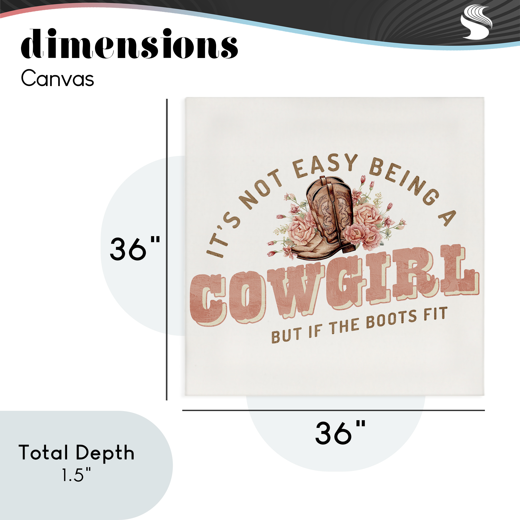 Not Easy Being Cowgirl Canvas Wall Art, design by Kim Allen