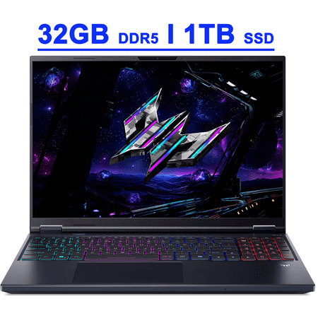 Acer Predator Helios Neo 16S AI Premium Gaming Laptop 16" 2560x1600 OLED 240Hz (100% DCI-P3) Intel 24-core Ultra 9 275HX 32GB DDR5 1TB SSD GeForce RTX 5070 Ti DLSS4 (Up to 992 AI TOPS) Win11 Copilot