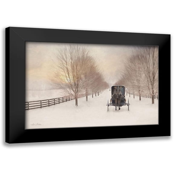 Deiter, Lori 14x11 Black Modern Framed Museum Art Print Titled - Snowy Amish Lane