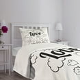 thumbnail image 5 of Ambesonne Inspirational Quilted Bedspread Set 2 Pcs, Optimist Message, Twin Size, Black and White, 5 of 6