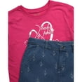 thumbnail image 3 of Baby Phat Girls Denim Pants Set Soft Crewneck Girls Shirts and Wide Leg Denim Jeans Set 2 Piece, 3 of 7