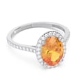 thumbnail image 3 of 2.15 T.C.W Oval Shape Citrine Gemstone & Natural Diamond Wonderful Engagement Ring for her Solid 14K White Gold Size 5.5 by Diamond-Capitals, 3 of 7
