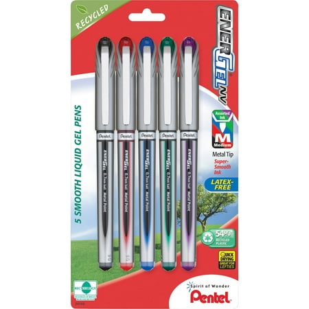Pentel, PENBL27BP5M, EnerGel NV Liquid Gel Pens, 5 /