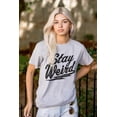 thumbnail image 3 of Cool Funny Stay Weird Awkward Saying Plus Size Crewneck Graphic Tee Shirt Brisco Brands 5X, 3 of 5
