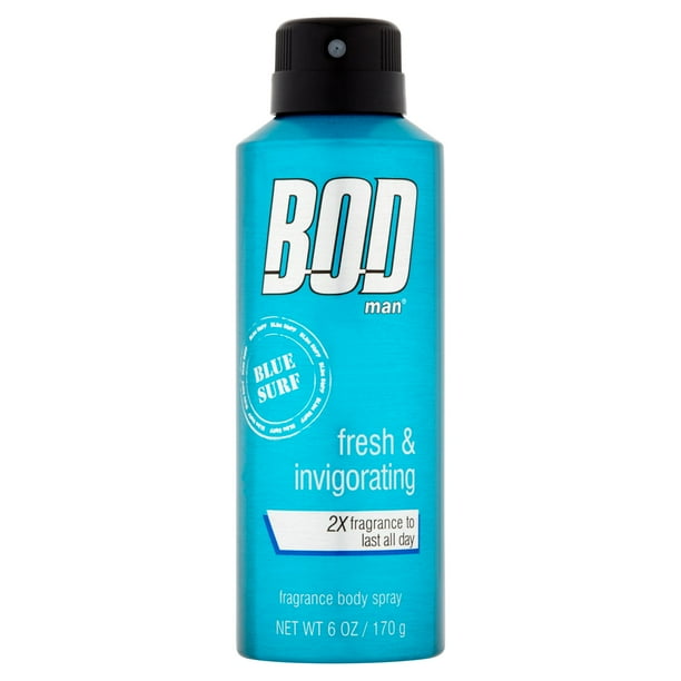 BOD Man Blue Surf Body Spray for Men, 6 Oz