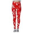 thumbnail image 2 of Pantalones Deportivos Yoga Leggings Gibobby para Mujer Patrón de Navidad Estiramiento Cintura Alta Estampado Floral Rojo S, 2 of 4