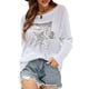 thumbnail image 1 of Suéter de punto para mujer, cuello redondo, manga larga, lentejuelas, suéter de punto elegante de moda para citas, blanco M, 1 of 6