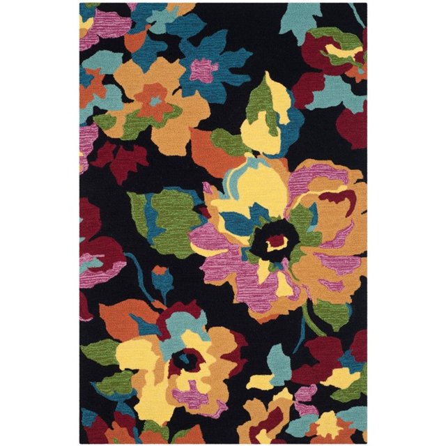 Safavieh Four Seasons 5' X 8' Hand Hooked Polyester Pile Rug in Black