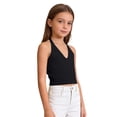thumbnail image 6 of GiLiling Girls Ribbed Tank Top Summer Sleeveless Crop Top Cute Casual Beach Vacation Camisole (Black, 12-18 Months), 6 of 7