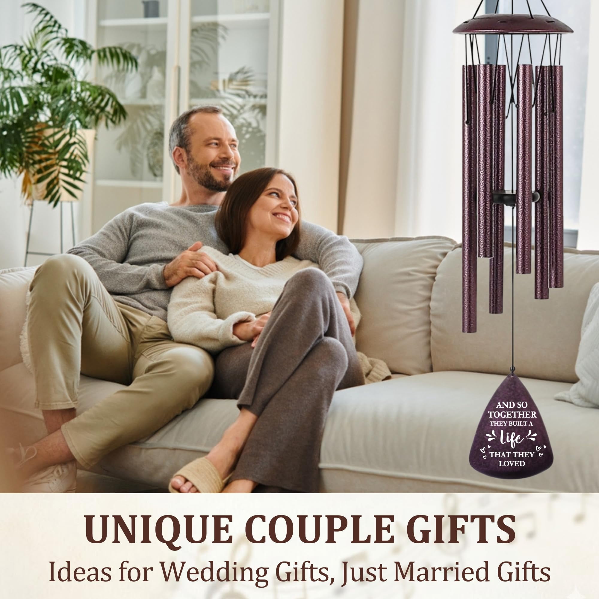 Wedding Gifts For Couples 2026  33.5 Inch Wind Chimes Shower Gift Bridal Newly Wed The Couple Mr And Mrs Newlyweds First Home Together