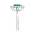thumbnail image 3 of ANGARA Natural Cushion Cut 1.25 ct Emerald and Diamond Floral Ring with Claw Set in 14K White Gold for Women (Size-8x6mm) | May Birthstone, Anniversary, Jewelry Gift for Women | Natural Emerald Ring, 3 of 9