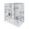 thumbnail image 6 of 62.6" Outdoor Wooden Cat House Large Catio, Solid Wood Cat Cage Shelter Enclosure Playpen with Anti-UV& Waterproof, 7 Platforms and 2 Resting Boxes, 6 of 9