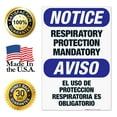 thumbnail image 7 of Bilingual Respiratory Protection Mandatory Sign, OSHA Sign, 10x14 Aluminum, 7 of 7