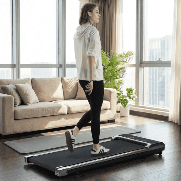 Naipo Treadmill 2 in 1Walking Pad for Walking and Jogging 0.6 to 3.8 Speed Range 2.25HP Lightweight Under Desk Treadmill for Home Office with Remote Control LED Display