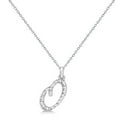 thumbnail image 2 of Personalized Diamond Script Letter Initial Necklace in 14k White Gold, 2 of 2