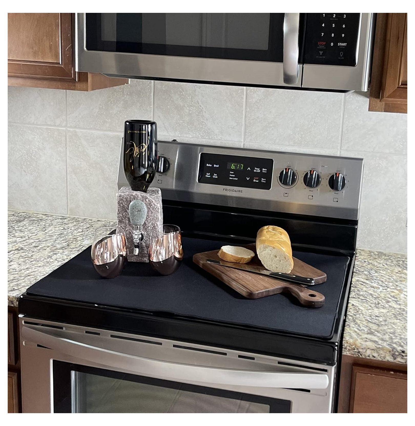 Glass Stove Top Protector - 28.75x20.5 - Electric & Ceramic Cooktop Cover - Large Range Protector - Black - Heat Resistant Kitchen Appliance Cover