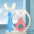 thumbnail image 5 of Cepillo de dientes portátil en forma de U para bebé, mordedor de silicona suave, cepillo de dientes, limpiador de dientes para niños, herramienta de cuidado de limpieza bucal, 360, 5 of 5
