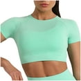 thumbnail image 1 of Hiiyo T-Shirt Court à Manches Courtes pour Femmes, Yoga, Mise en Forme, Course, Sport, Vert G, 1 of 6