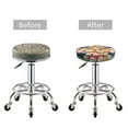 thumbnail image 5 of Fotbe Retro Summer Stamp Stool Covers Round,Waterproof Round Bar Stool Covers Bar Chair Covers Washable Stool Cushion Slipcover for 12-14 Inch Chair-12 inch, 5 of 7