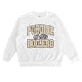 thumbnail image 5 of Women's Gameday Couture White Purdue Boilermakers Oversized Faded Formation Premium Fleece Sweatshirt, 5 of 5